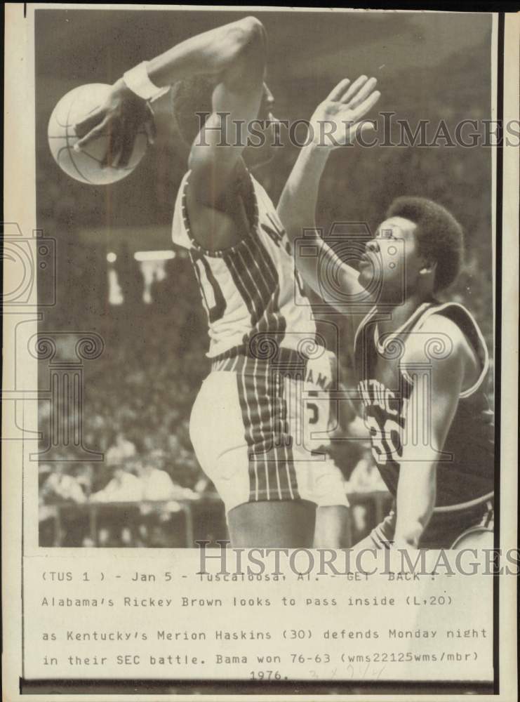 1976 Press Photo Alabama vs Kentucky, SEC College Basketball Game afa44923 - Main Image