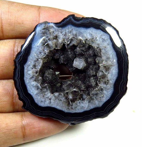 Natural Slice Agate Gemstone Loose Best Black Druzy Geode agate Cabochon BS#F - Picture 11 of 179