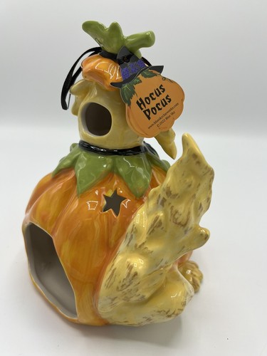 Ceramic Halloween Pumpkin Dog Golden Retriever Tea Light 7.5” Candle Holder - Picture 7 of 13