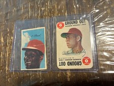 1969 Curt Flood Photo stamp St Louis Cardinals Orlando Crowds Ground Out Game