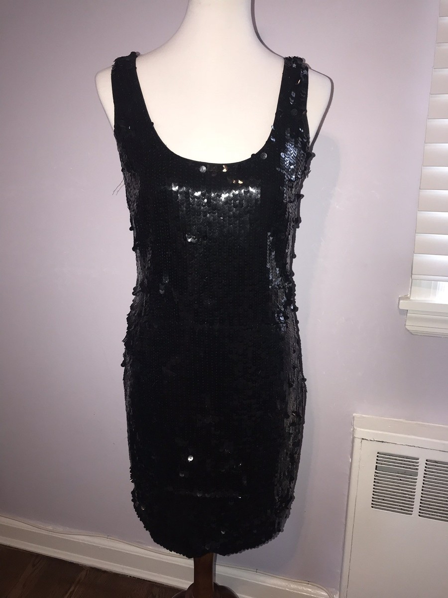 Club Monaco Sequin Open Back NYE LBD Size 6 $395