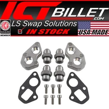 Gen V LT Remote Water Pump Mounting Plates Kit w/ -12AN Adapters LT1 L83 L86