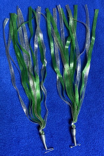 NOS MINT JAPAN SCHWINN EARLY 1964 1965 STINGRAY LIME & SILVER GLITTER STREAMERS - Picture 2 of 7