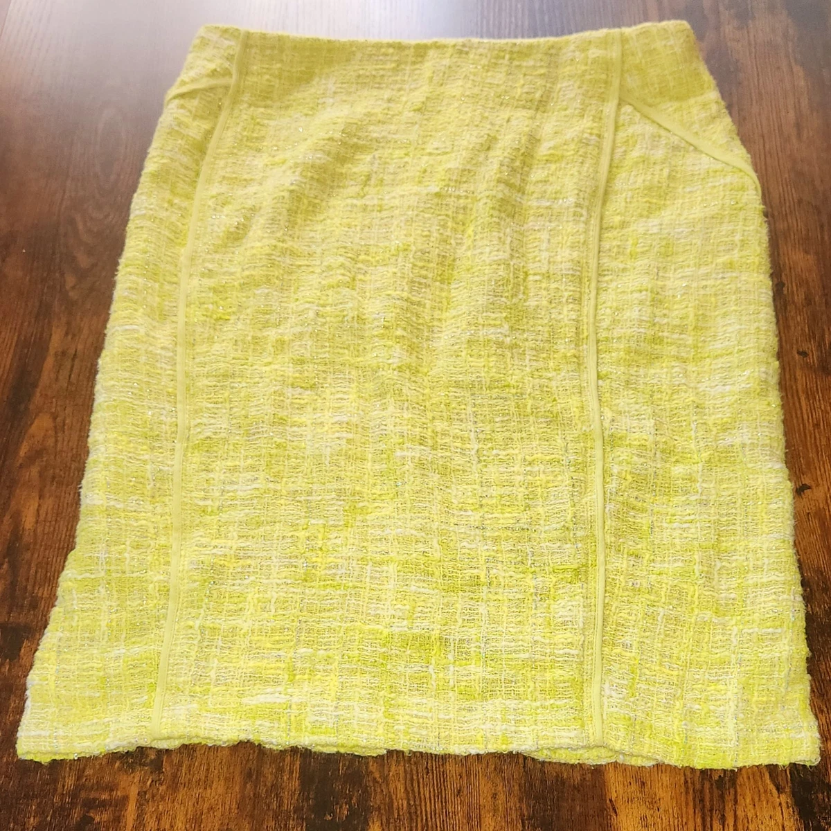 Lafayette 148 New York Lime Green Tweed Pencil Skirt Size 8 eBay