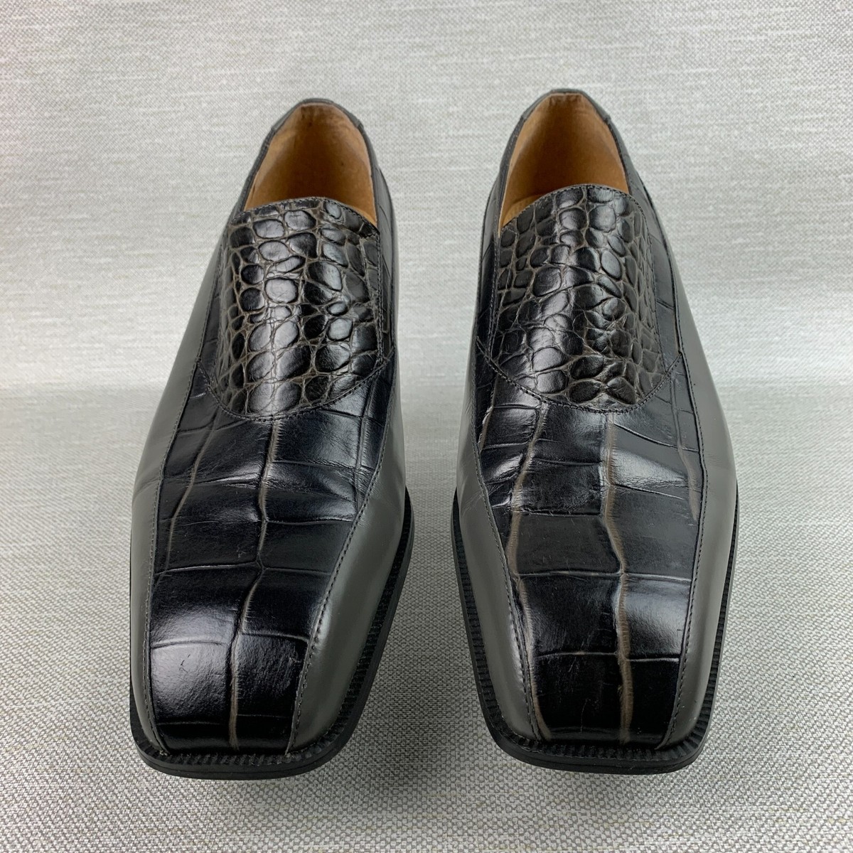 Giorgio Brutini Black Croc-Embossed Slip-On Loafers Giorgio Brutini Le Glove Mens Black Slip On | Mercari main image 3