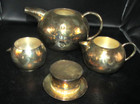 WALLACE SILVER PLATE INDIVIDUAL STACKABLE SNOWMAN TEAPOT SUGAR BOWL CREAMER 9" H — photo 2