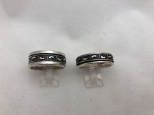 Sterling Silver .925 "Bare Feet Center" Spinner Band 8mm Wide Ring Sizes 12.5 13