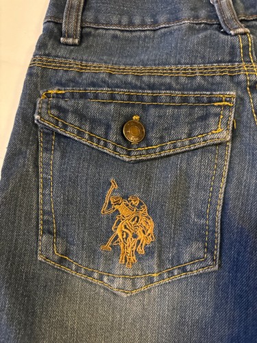 Girls size 10 Polo Assn. denim jeans pants flag emblem - Picture 2 of 5