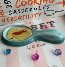 LE CREUSET SAGE GREEN TRADITIONAL STYLE SPOON REST HOLDER AUTHENTIC ULTRA RARE