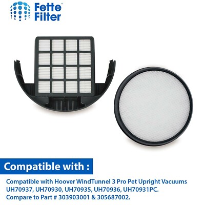 Upright Vacuum Filter Kit Compatible with Hoover WindTunnel 3 Pro