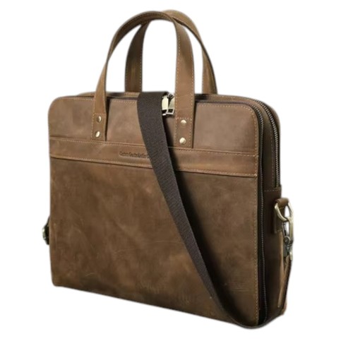 Premium Leather Laptop Briefcase for Men Leather Laptop / Macbook Messenger Bag - Picture 1 of 6