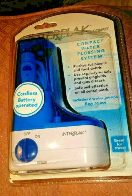 BRAND NEW INTERPLAK BY CONAIR COMPACT DENTAL WATER JET FLOSSING SYSTEM w 2 JETS