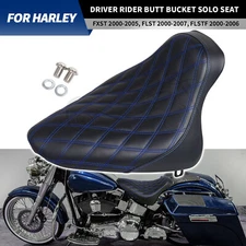 Blue Line Driver Butt Bucket Solo Seat For Harley Fat Boy Heritage Softail FLST