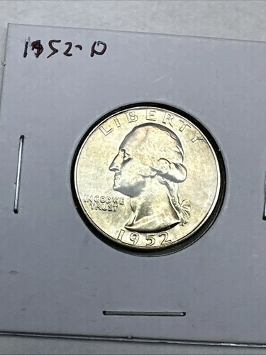 1952 D Washington Quarter Gem Bu Uncirculated 90% Silver
