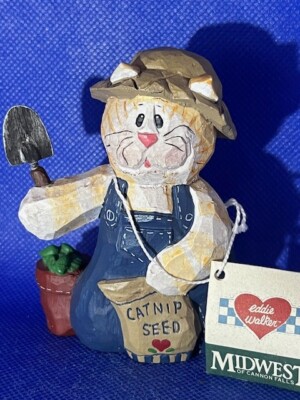 Midwest Cannon Falls Eddie Walker Gardener Catnip Seed Cat Kitten Figurine & Tag