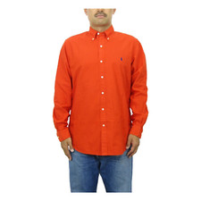 Polo Ralph Lauren Long Sleeve Classic Fit Button Down Dye Washed Shirt - Orange