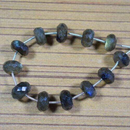 Perles Labradorite Bleue Facettées En Forme De Rondelle - Lot De 12, 4 Mm, Pour Fabrication De Bijoux