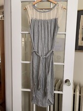 gap maxi dress Size medium Light gray Belt Tie crochet top Sleeve Boho EUC