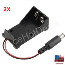2X 9V Battery Holder Box Case Plug 5.5 X 2.1mm Arduino Breadboard Power Supply