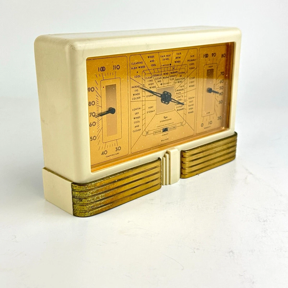 Vintage 1927 Art Deco Taylor Stormoguide Weather Station Barometer