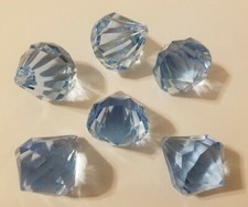 6 pcs Light Blue 35mm Crystal Chandelier Gemstone Acrylic Prism Pendant Beads
