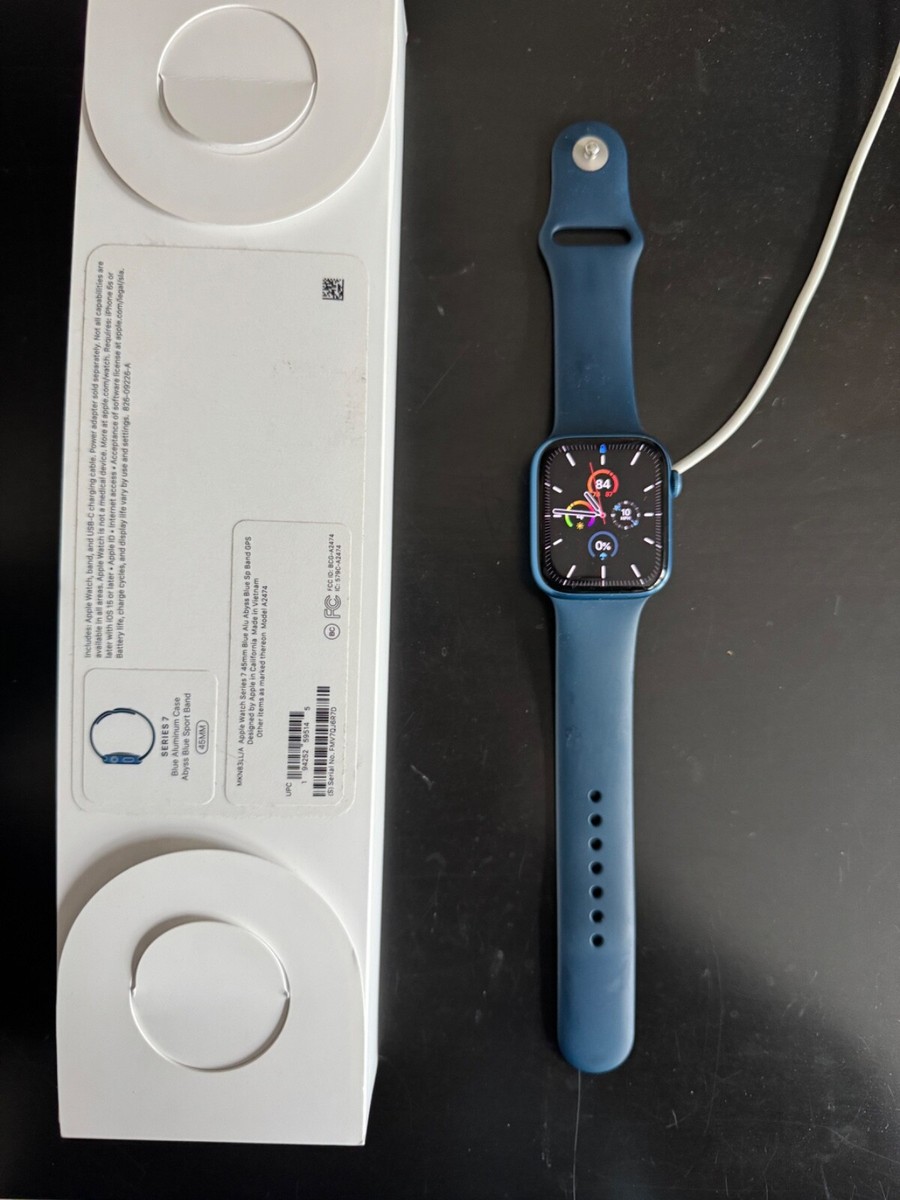 Apple Watch Series 45mm GPS Blue Case Abyss Blue Band MKN83LL/A