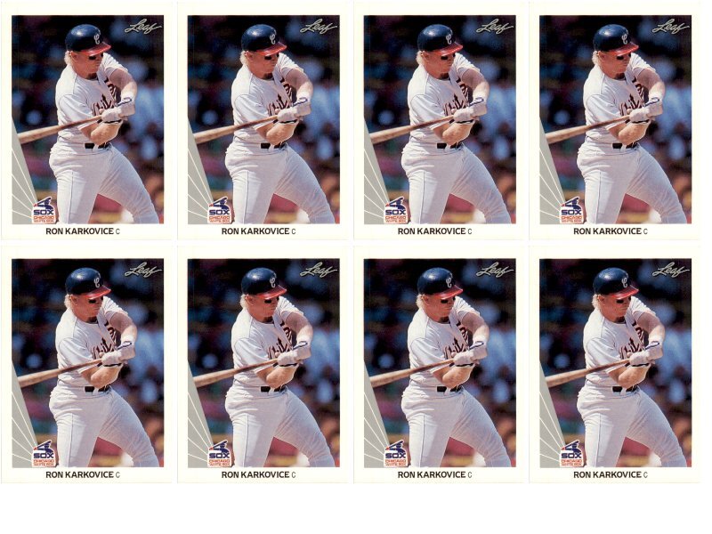 (8) 1990 Leaf #307 Ron Karkovice Chicago White Sox Card Lot