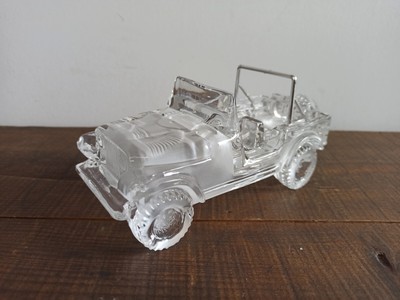 VINTAGE HOFBAUER KRISTALL AUTO - JEEP RENEGADE CJ-7 - MADE IN GERMANY