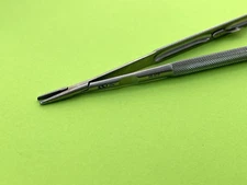 SSI Ultra TC Microsurgical Jacobson Needle Holder, Serrated Tip, 10" With Lock