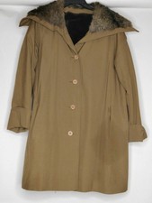 Country Pacer Women's Brown Long Sleeved Collared Button-up Winter Coat Vintage
