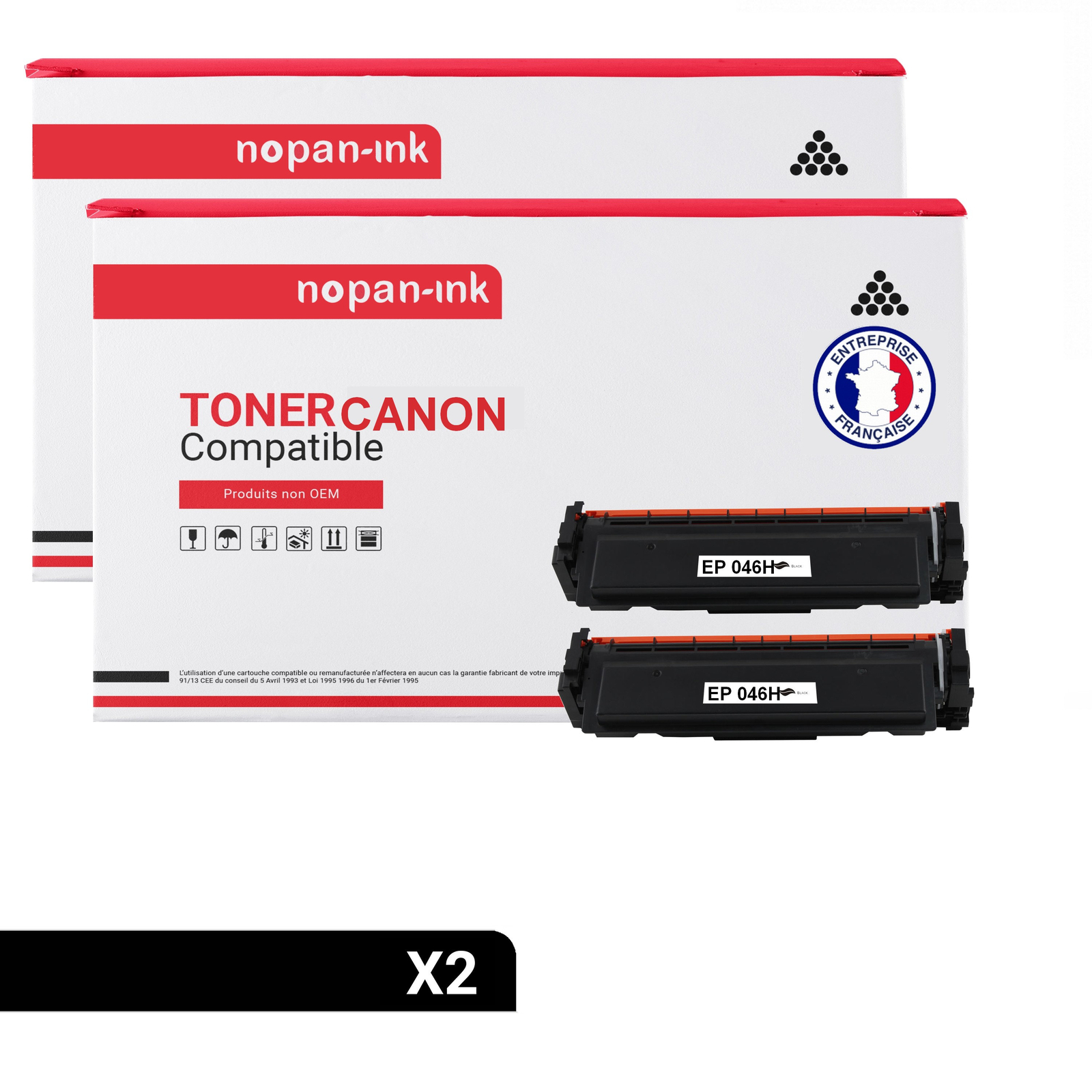 Toner 046 BK 1250C002 compatible Canon noir à séchage rapide pour des impressions sans bavure