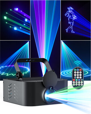 3D RGB Animation Laser Projektor DMX Sound Activated DJ Partylicht Weihnachten