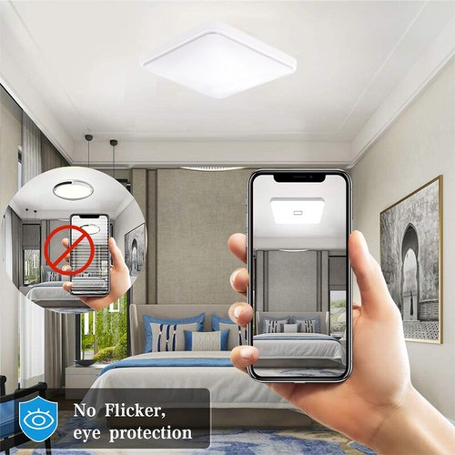 Modern LED Ceiling Light Square Panel Down Lights Bathroom Kitchen Bedroom Lamp - Picture 7 of 14