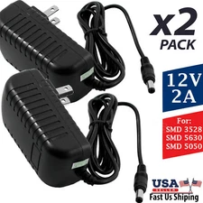 AC 100-240V to DC 12V 2A Power Supply Adapter Heavy-Duty SMD LED Light Strip 24W