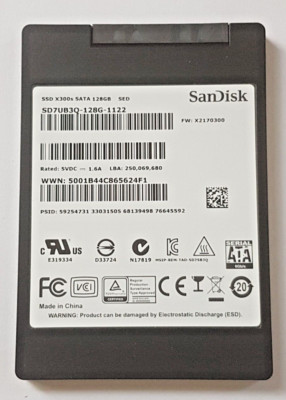 128GB SATA SanDisk SSD X300s SD7UB3Q-128G-1122 SED 2D-NAND MLC 2.5'' Hard Drive