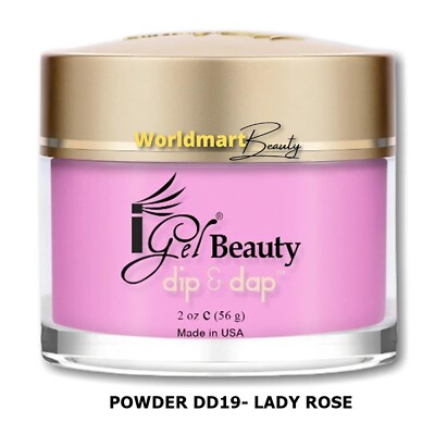 IGel Beauty Dip & Dap Acrylic Dipping Nail Polish POWDER DD19- LADY ROSE