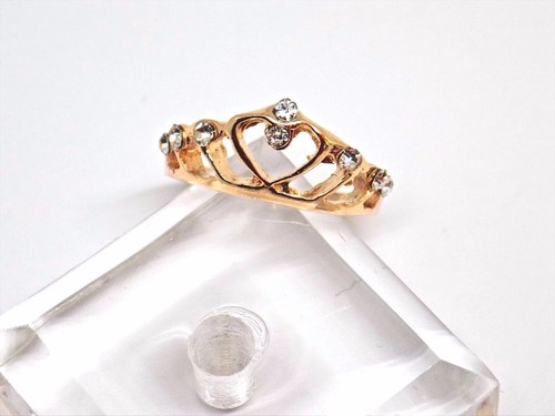 Women Gold Crown Rhinestone Accent Ring, W/Gift Box - Picture 2 of 6