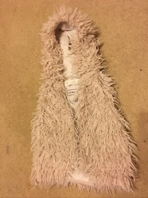 Next Baby Girl Hooded Faux Fur Gilet 12-18 Months UK