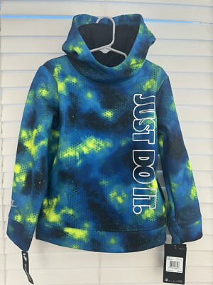 NWT Nike Virtual Cloud Aop Reflective Graphic Hoodie in Photo Blue Boy s Sz 5