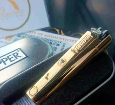 24Ct Gold Plated Classy Lady Metal Clipper Cigarette Lighter Refillable  Gift 24k