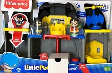 NIB Fisher-Price Little People DC Super Friends Batcave Toy Set Batman, Robin