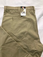 Dickies Work Pants Big And Tall Size 50UU Khaki Flat Front Uniform Workwear NEW