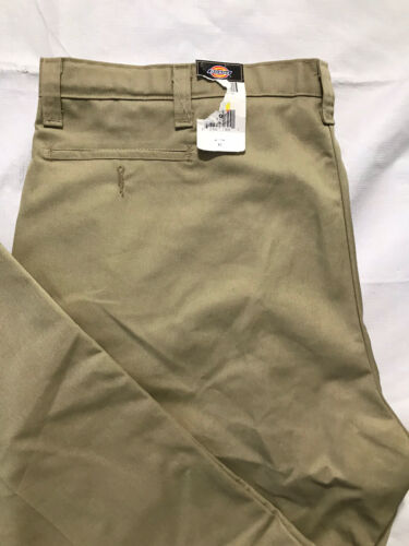 Dickies Work Pants Big And Tall Size 50UU Khaki Flat Front Uniform Workwear NEW - Picture 1 of 10