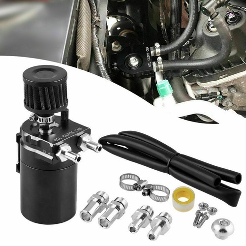 Oil Catch Can Kit Reservoir Baffled Tank with Breather Filter Universal Aluminum - Bild 3 von 12