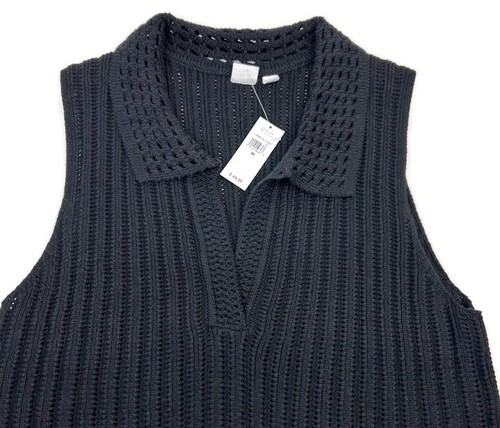 Gap Open-Stitch Kragen Pullover Tank Top Damen Medium in Schwarz - Bild 6 von 8