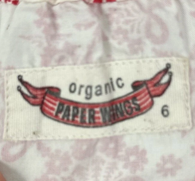 Бумажные крылья Kids девочек размер 6 красный цветочный оборки платье органический хлопок бутик - Изображение 4 из 4