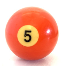 Vintage 2  Billiards No. 5 Orange Ball Replacement 5 Solids VGC