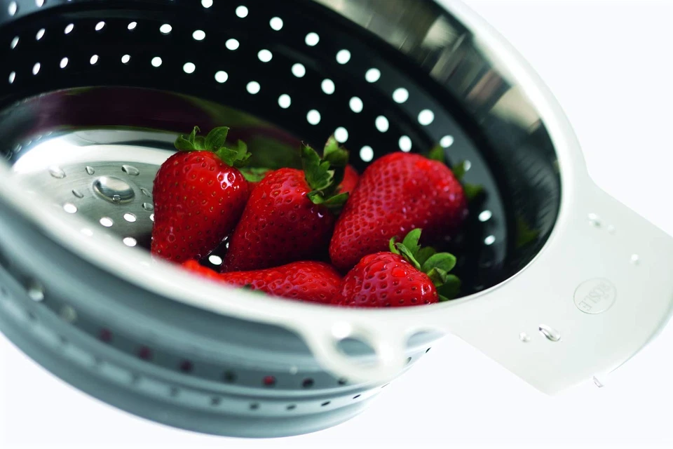 Rosle Stainless Steel Collapsible Colander, 10-inch, Black - Image 3 of 4