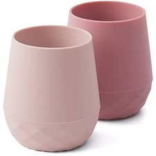 SAMiGO Silicone Baby Cups, 2 OZ, for 6-12 Months, Open Cup Training, Baby Led