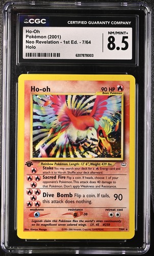Ho-oh (1st Edition) graded CGC 8.5 for sale on eBay